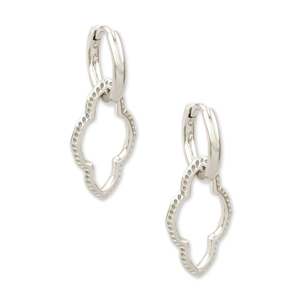 Kendra Scott Abbie Convertible Silver Huggie Earrings NWOT Gift Ready